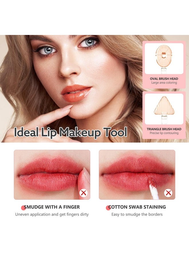 Silicone Lip Brush,2pcs Portable Lipstick Applicator Brushes with 2 replacement heads&4pcs Dust Cap,Silicone Lip Applicator for Lipstick&Lip Gloss&Lip Tint&Lip Mask,lip gloss applicator（Easy to Clean