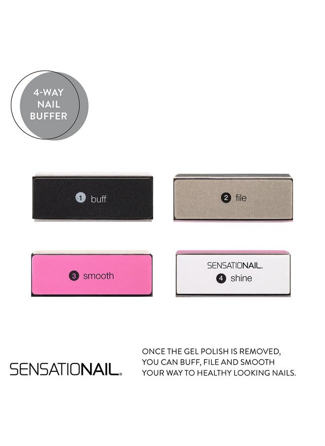 Sensationail Gel Nail Polish Removal Kit, Acetone Dropper, 4-Way Nail Buffer and Manicure Stick, Easily Soak Off without Damage or Hassle, Silver, 30 Count