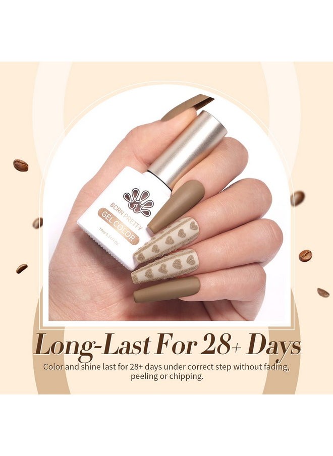 Born Pretty Brown Gel Nail Polish Skin Tone Nude Gel Polish Roasted Chestnuts Chocolate Gel Polish Collection Neutral Beige Khaki Gel Nail Polish Set Fall Winter Gel Nail Polish