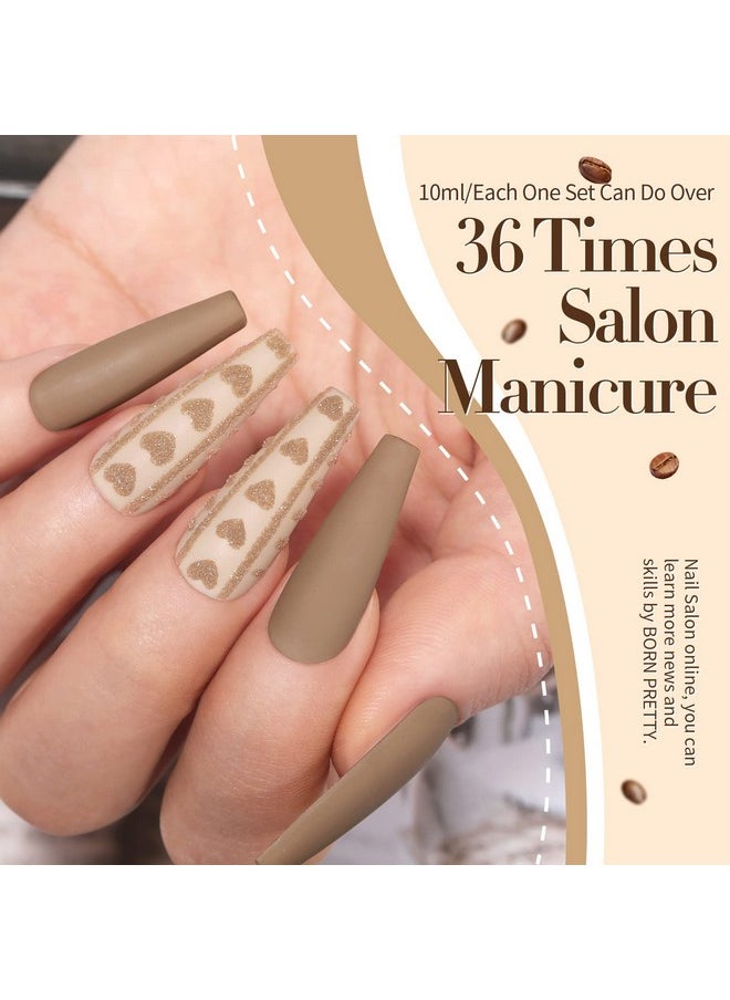 Born Pretty Brown Gel Nail Polish Skin Tone Nude Gel Polish Roasted Chestnuts Chocolate Gel Polish Collection Neutral Beige Khaki Gel Nail Polish Set Fall Winter Gel Nail Polish