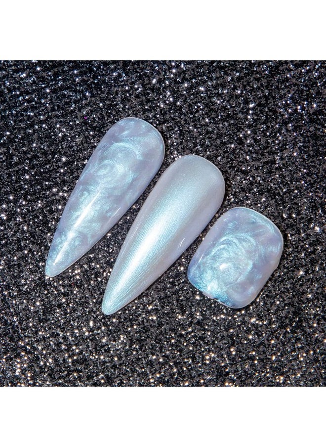 MIZHSE Pearl Gel Nail Polish, Glitter Drawing Mermaid Gel Polish Shell Thread Shimmer Iridescent Nail Gel Soak Off Gel Polish for Salon At Home DIY Manicure