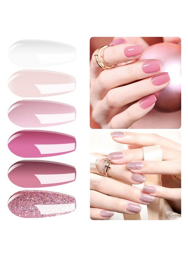 Vishine Gel Nail Polish Starter Kit with 48W SUNOne UV LED Nail Lamp Speed Dryer Manicure Tools 6 Pretty Colors Gel Polish Base and Top Coat #01