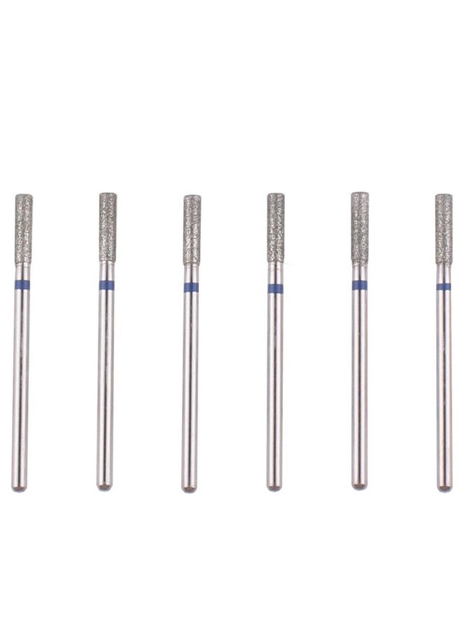 MZCMSL Barrel Cuticle Nail Drill Bit Set with Case, 6pcs Pro Diamond Nail Bits for Nail Salon Manicure, 3/32 Shank efile Bit(Medium)