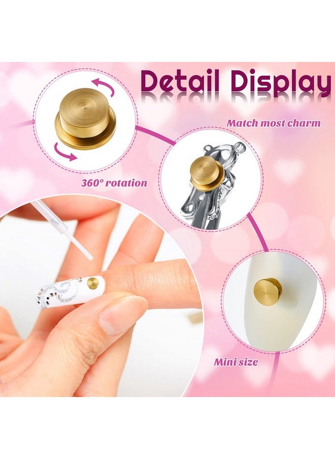 Leelosp 30 Pieces Spinning Nail Charms Nail Art Rotating Charm Rotating Bearing Nail Art Tool Nail Rings Jewelry Rotating Nail Tools 3D Nail Charms for Women Nails Crafting Gold