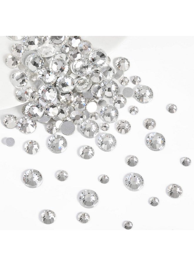 Beadsland Rhinestones for Makeup,8 Sizes 2500pcs Crystal Flatback Rhinestones Face Gems for Nails Crafts with Tweezers and Wax Pencil,Clear,SS4-SS30