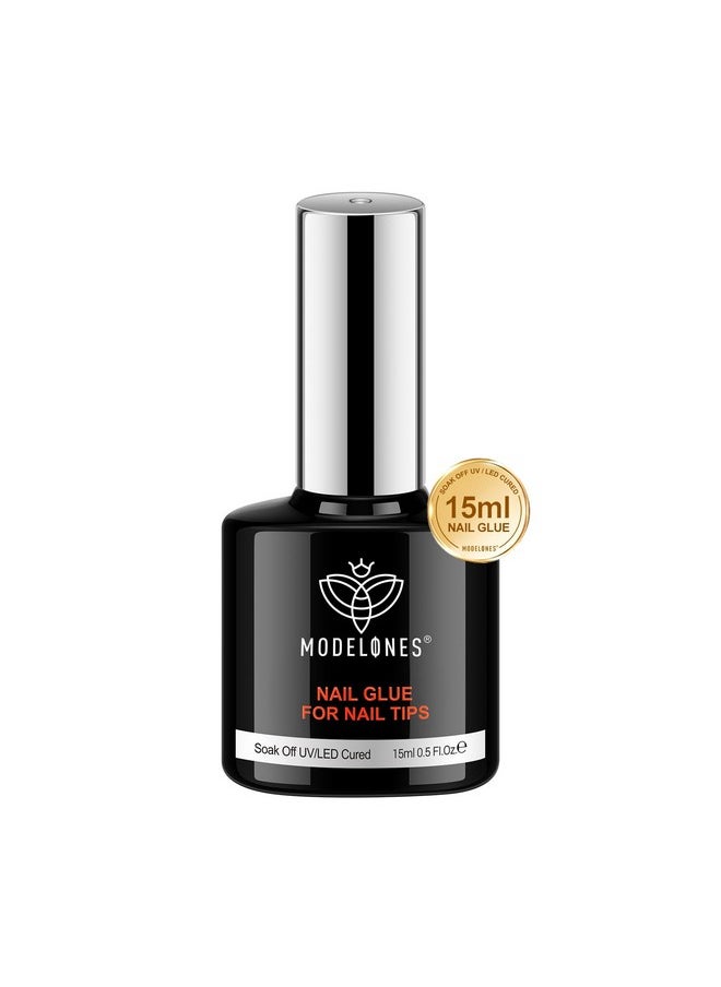 Modelones 9 in One Nail Glue Base Coat Nail Polish Set Brush On Gel Nail Glue 15ml for Rhinestone, False Nails, Base Gel, Blooming Nail Art Gel Nail Kit for Acrylic Nails U V Lamp Needed