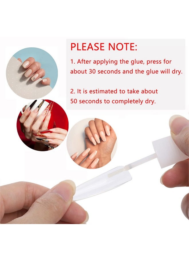 10PCS Brush on Nail Glue for Acrylic Nail Tips, Long Lasting Nail Glue Adhesive Super Bond (10g/pc)