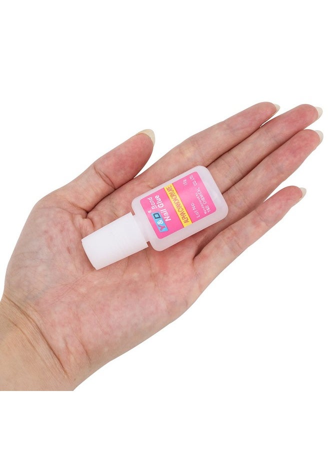 10PCS Brush on Nail Glue for Acrylic Nail Tips, Long Lasting Nail Glue Adhesive Super Bond (10g/pc)