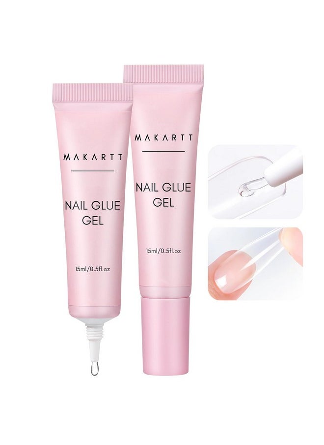 Makartt Gel Nail Glue for Press On Nails - Super Strong 3 in 1 Solid Nail Glue Gel for False Nail Tips, 30ml UV Nail Gel, Long Lasting Manicure Bond, Curing Needed, Pack of 2