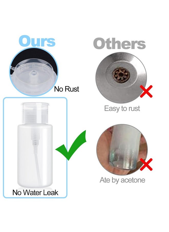 NXJ INFILILA Acetone Pump Dispenser, Push Down Pump Dispenser 2 Pack Nail Polish Remover Pump Empty Pump Bottle Dispenser for Alcohol, Nail Polish & Makeup Remover, Toner, etc