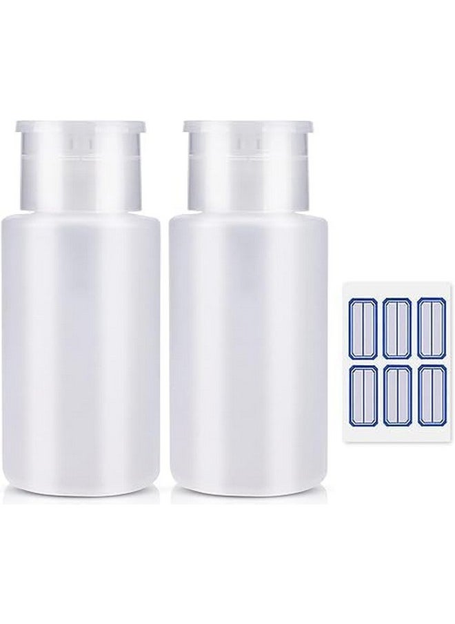 NXJ INFILILA Acetone Pump Dispenser, Push Down Pump Dispenser 2 Pack Nail Polish Remover Pump Empty Pump Bottle Dispenser for Alcohol, Nail Polish & Makeup Remover, Toner, etc