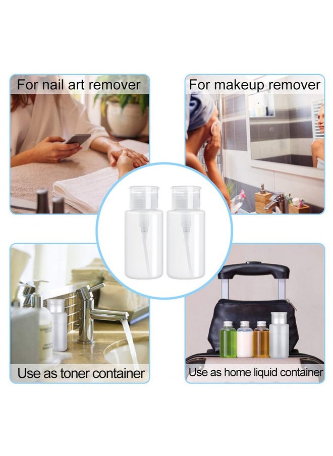 NXJ INFILILA Acetone Pump Dispenser, Push Down Pump Dispenser 2 Pack Nail Polish Remover Pump Empty Pump Bottle Dispenser for Alcohol, Nail Polish & Makeup Remover, Toner, etc