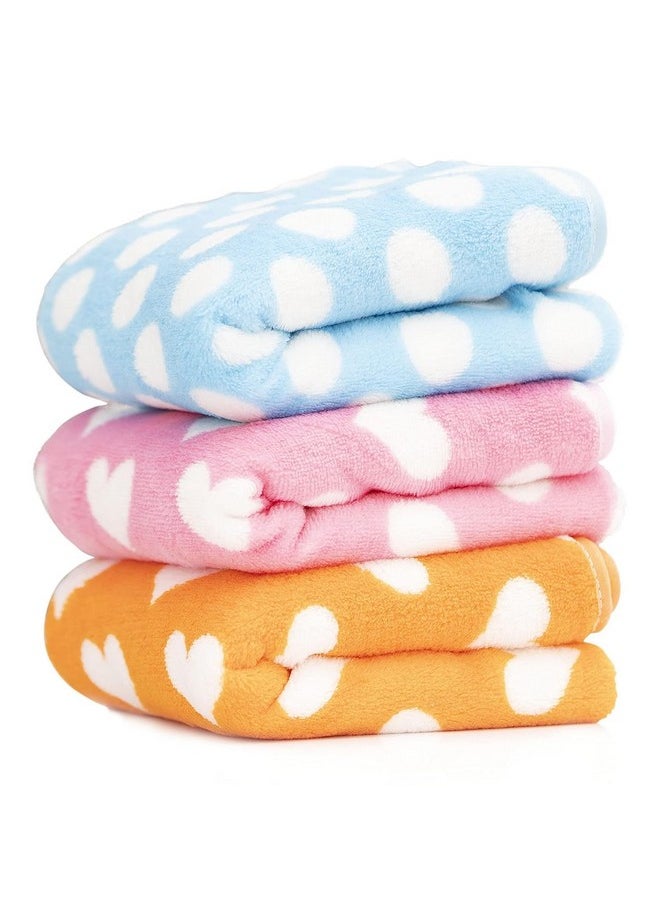 Baby Ac Blanket Plush Warm Breathable And Cozy Blankets For Newborn And Infant, Baby Blankets For Boys Girls Fluffy Warm And Lightweight, Portable Bed Throws For Baby 70 X 70 Cms Pack Of 3