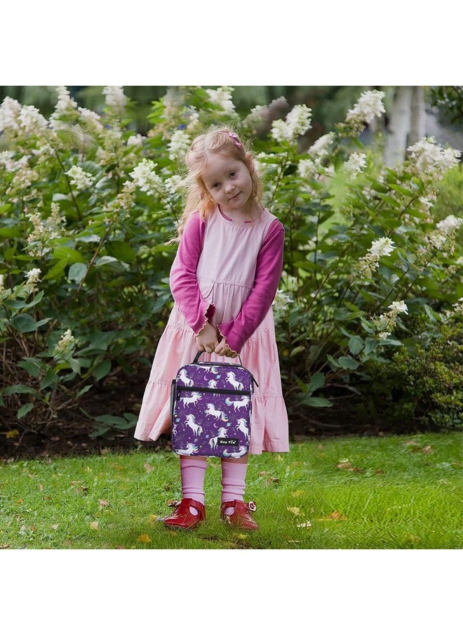 Hap Tim Kids Lunch Box for Girls Boys, Reusable Lunch Bag for Kids, Spacious Lunchbox, Insulated Lunchbag, Purple Unicorn(18654-PP)