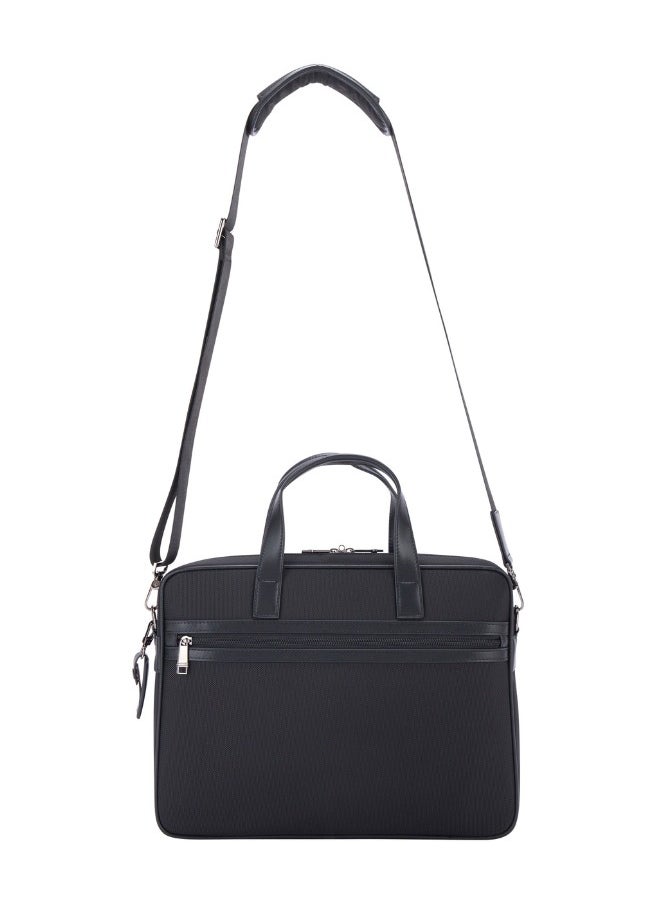 Premium Business Laptop Briefcase 15.6-Inch Laptop Bag Large Capacity Messenger Bag Soft Top Handle Handbag with Long Straps Travel Office Work Black