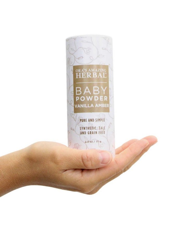 Ora's Amazing Herbal, Talc Free Baby Powder, Cornstarch Free Clay Based Powder, Real Vanilla Amber Natural Scent, 2.5 OZ (3 Pack)