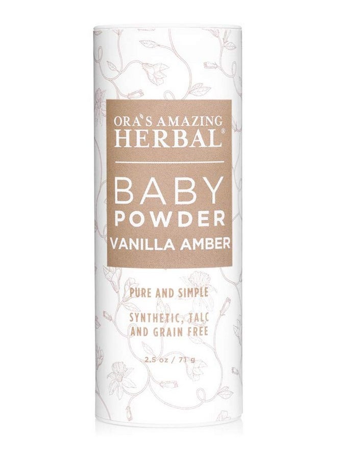 Ora's Amazing Herbal, Talc Free Baby Powder, Cornstarch Free Clay Based Powder, Real Vanilla Amber Natural Scent, 2.5 OZ (3 Pack)