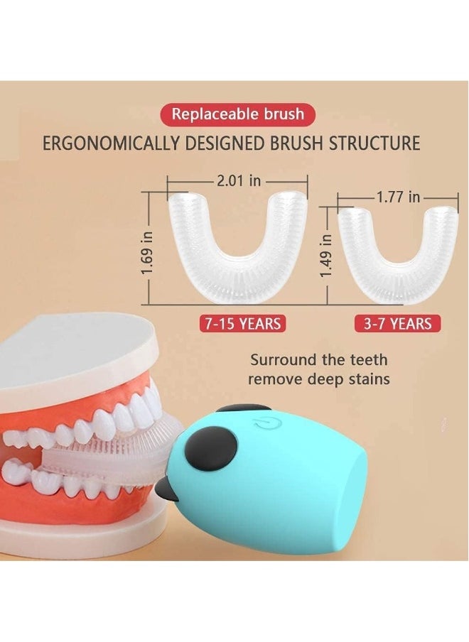 360° Children's U-Shape Automatic Toothbrush, U-Shape Ultrasonic Toothbrush, 3 Modes, Full Mouth Baby Toothbrush, Clean Toothbrush for 7-15 Years Olds