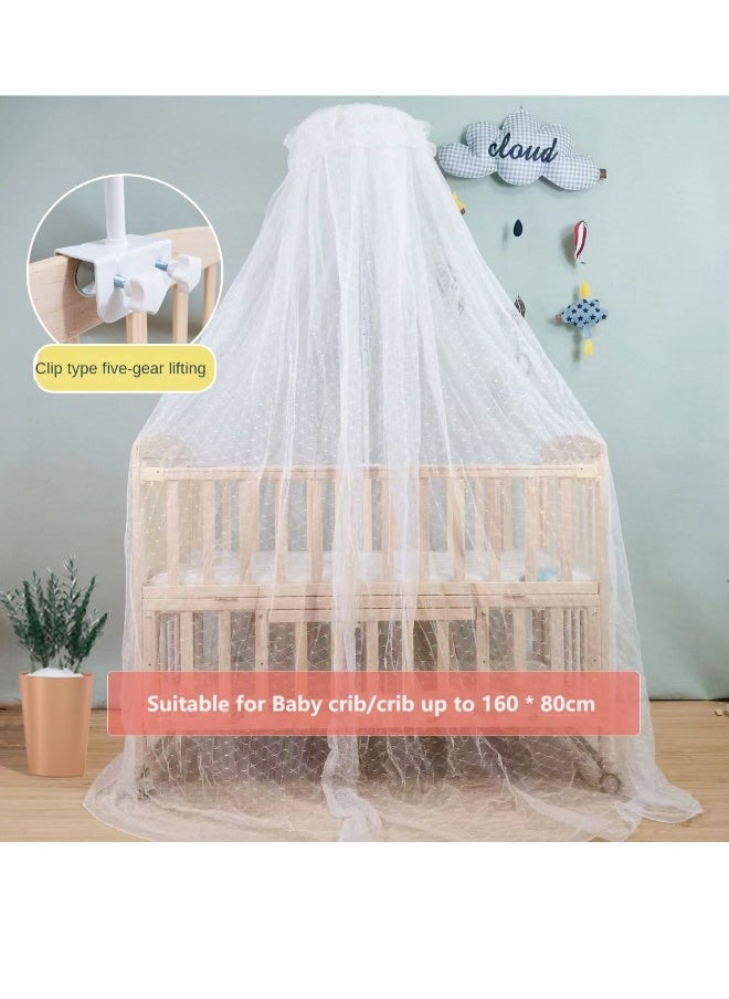 Mosquito Net With Stand White Suitable For Baby Crib Up To 160 * 80Cm
