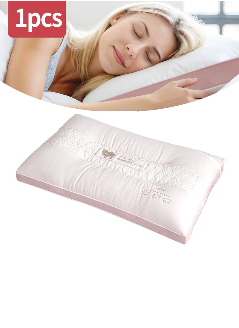 1pcs Embroidered Camel Protein Pillow, Home Neck Care Medium and High Fiber Pillow Covers, Neck Care and Sleep Aid, Filled with Ultra Soft Microfiber Hotel Quality Side and Back Sleeper Pillow - Support Sleep Pillow 48*74cm