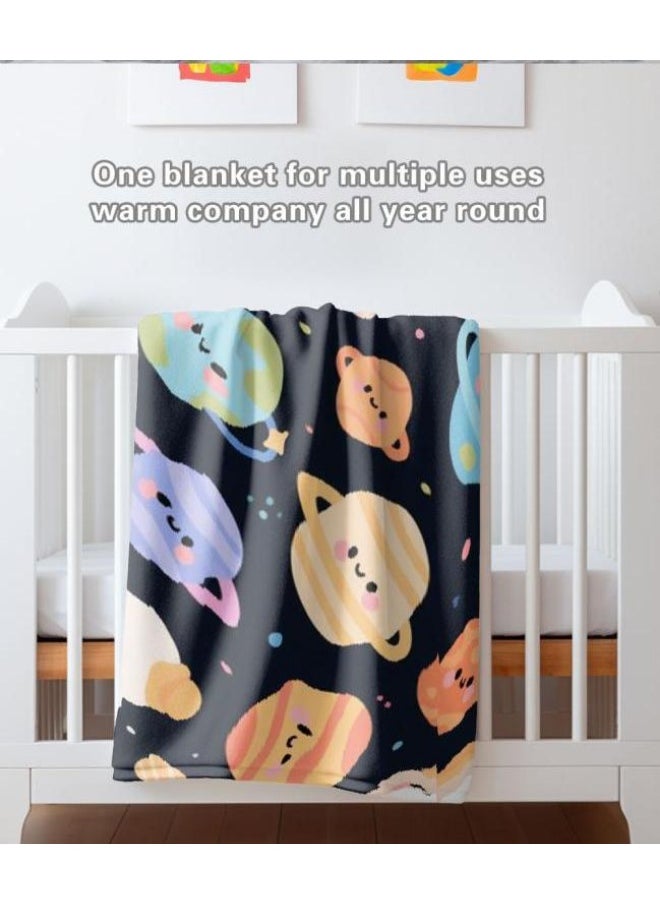 Children's or student cartoon flannel thin blanket (warm and comfortable, suitable for sleep, games) 100cm*150cm