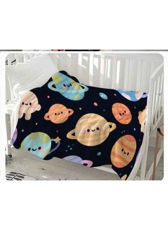 Children's or student cartoon flannel thin blanket (warm and comfortable, suitable for sleep, games) 100cm*150cm