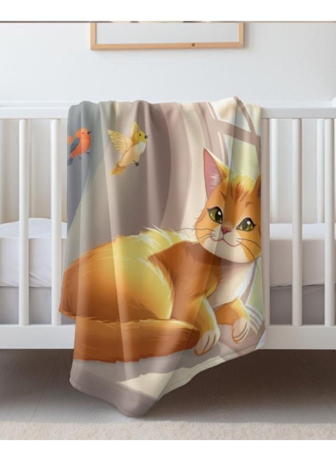 Children's or student cartoon flannel thin blanket (warm and comfortable, suitable for sleep, games) 100cm*150cm - 343