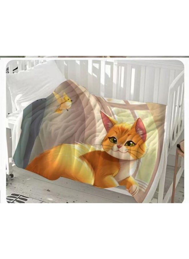 Children's or student cartoon flannel thin blanket (warm and comfortable, suitable for sleep, games) 100cm*150cm - 343