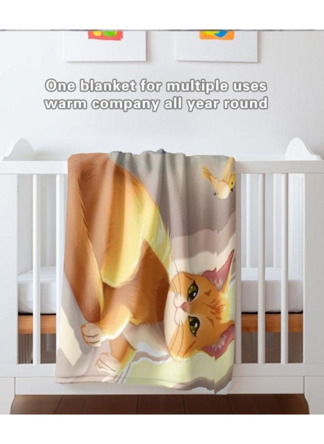 Children's or student cartoon flannel thin blanket (warm and comfortable, suitable for sleep, games) 100cm*150cm - 343