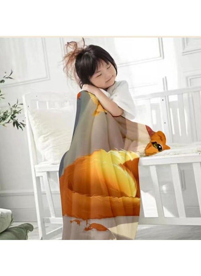 Children's or student cartoon flannel thin blanket (warm and comfortable, suitable for sleep, games) 100cm*150cm - 343