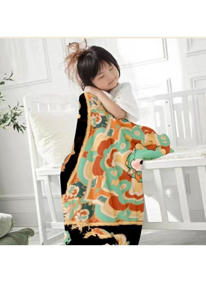 Children's or student cartoon flannel thin blanket (warm and comfortable, suitable for sleep, games) 100cm*150cm