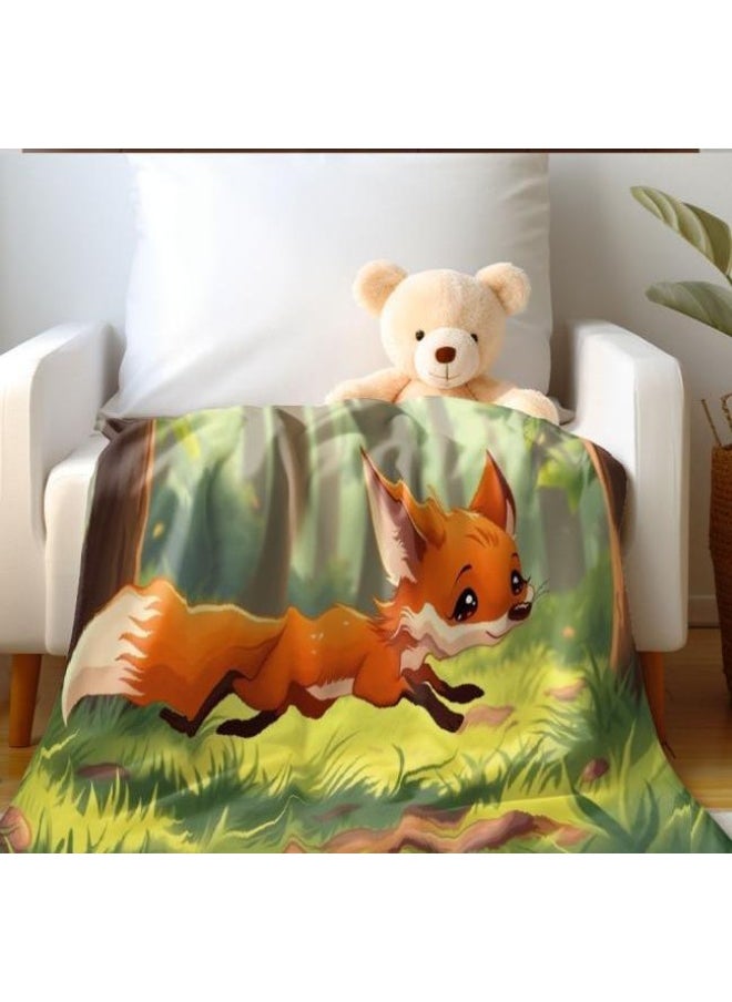 Children's or student cartoon flannel thin blanket (warm and comfortable, suitable for sleep, games) 100cm*150cm - 281
