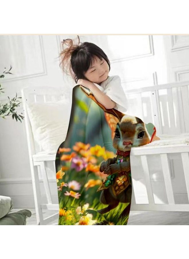 Children's or student cartoon flannel thin blanket (warm and comfortable, suitable for sleep, games) 100cm*150cm - 250