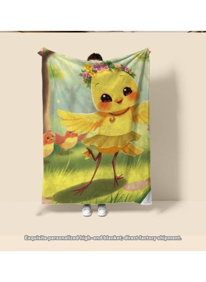 Children's or student cartoon flannel thin blanket (warm and comfortable, suitable for sleep, games) 100cm*150cm - 76