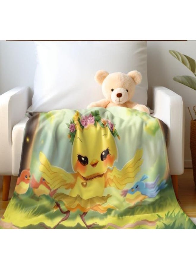 Children's or student cartoon flannel thin blanket (warm and comfortable, suitable for sleep, games) 100cm*150cm - 76