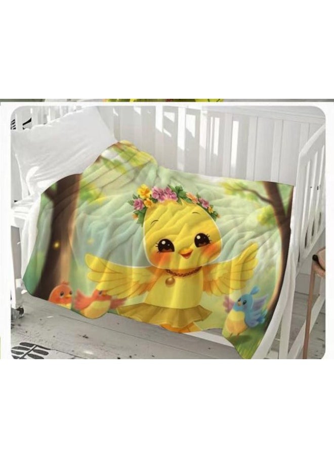 Children's or student cartoon flannel thin blanket (warm and comfortable, suitable for sleep, games) 100cm*150cm - 76