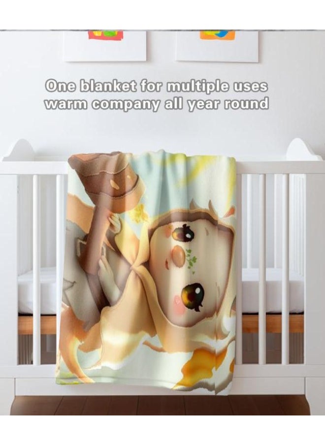 Children's or student cartoon flannel thin blanket (warm and comfortable, suitable for sleep, games) 100cm*150cm - 12