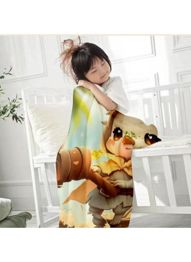 Children's or student cartoon flannel thin blanket (warm and comfortable, suitable for sleep, games) 100cm*150cm - 12