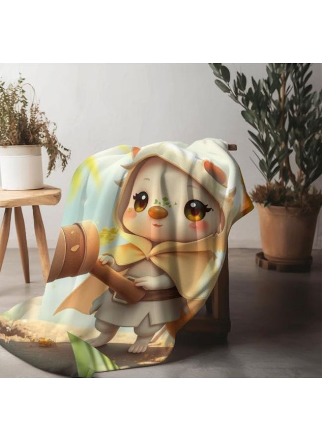 Children's or student cartoon flannel thin blanket (warm and comfortable, suitable for sleep, games) 100cm*150cm - 12
