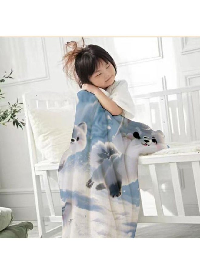 Children's or student cartoon flannel thin blanket (warm and comfortable, suitable for sleep, games) 100cm*150cm - 1022