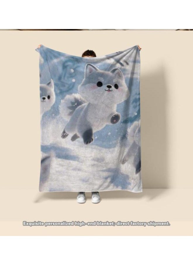 Children's or student cartoon flannel thin blanket (warm and comfortable, suitable for sleep, games) 100cm*150cm - 1022