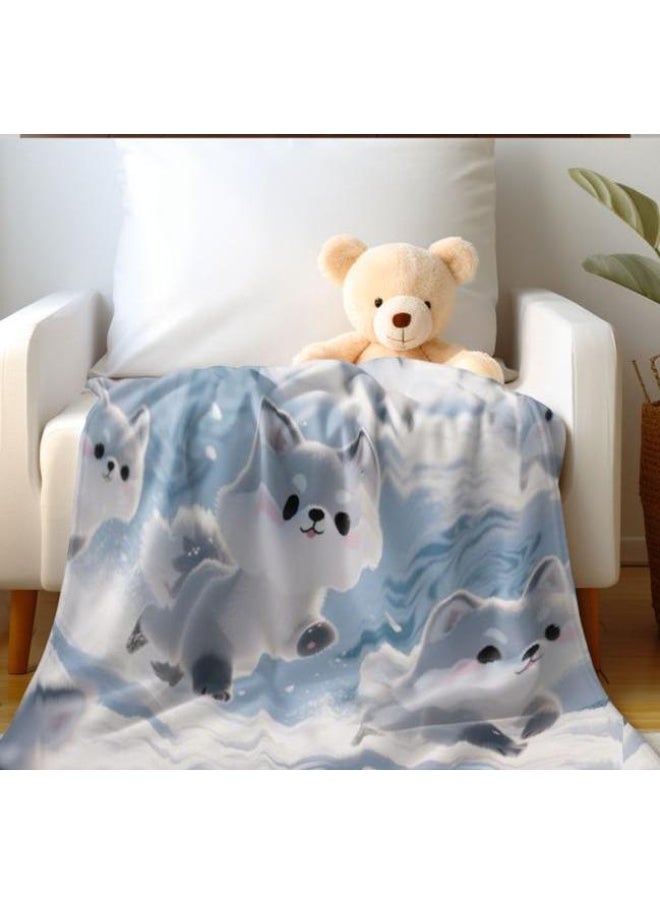 Children's or student cartoon flannel thin blanket (warm and comfortable, suitable for sleep, games) 100cm*150cm - 1022