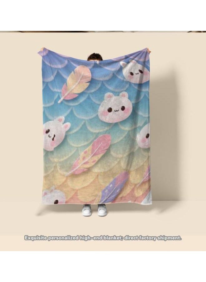 Children's or student cartoon flannel thin blanket (warm and comfortable, suitable for sleep, games) 100cm*150cm - 976