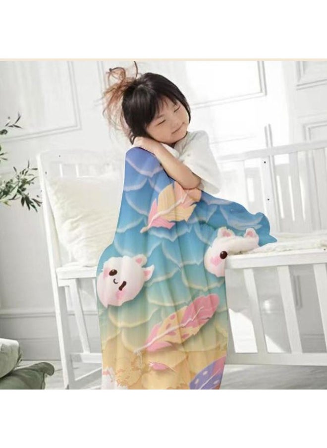 Children's or student cartoon flannel thin blanket (warm and comfortable, suitable for sleep, games) 100cm*150cm - 976