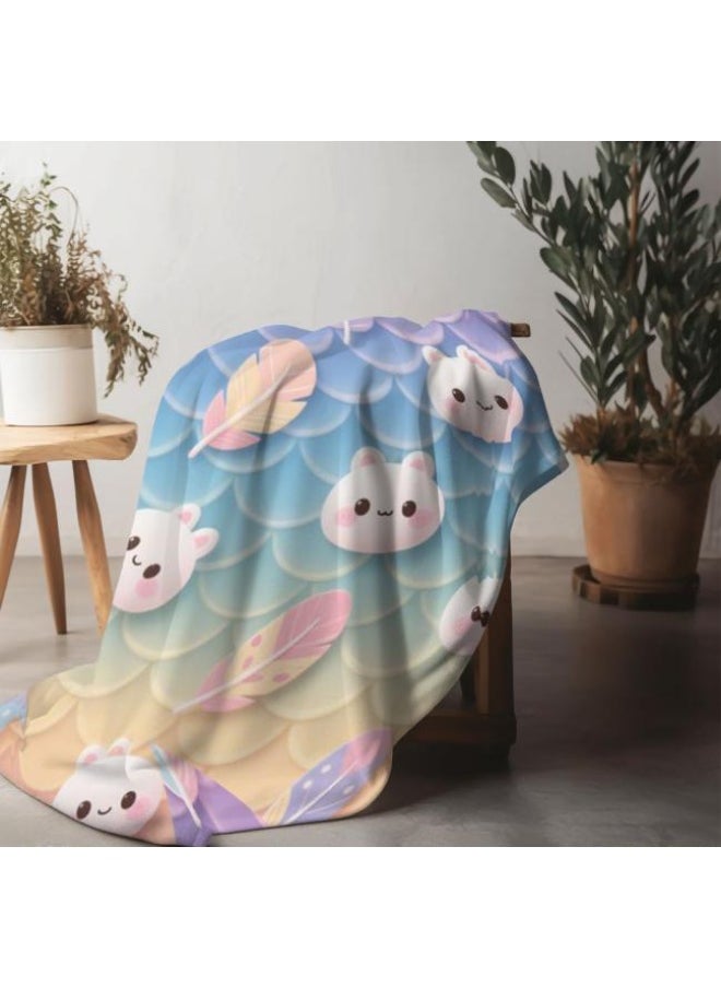 Children's or student cartoon flannel thin blanket (warm and comfortable, suitable for sleep, games) 100cm*150cm - 976