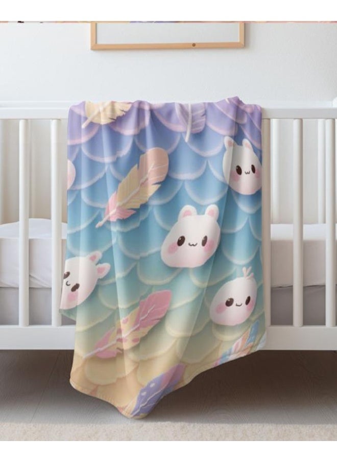 Children's or student cartoon flannel thin blanket (warm and comfortable, suitable for sleep, games) 100cm*150cm - 976