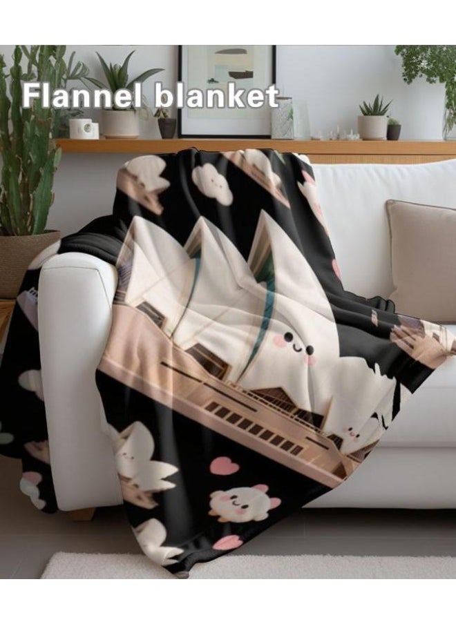 Children's or student cartoon flannel thin blanket (warm and comfortable, suitable for sleep, games) 100cm*150cm - 730