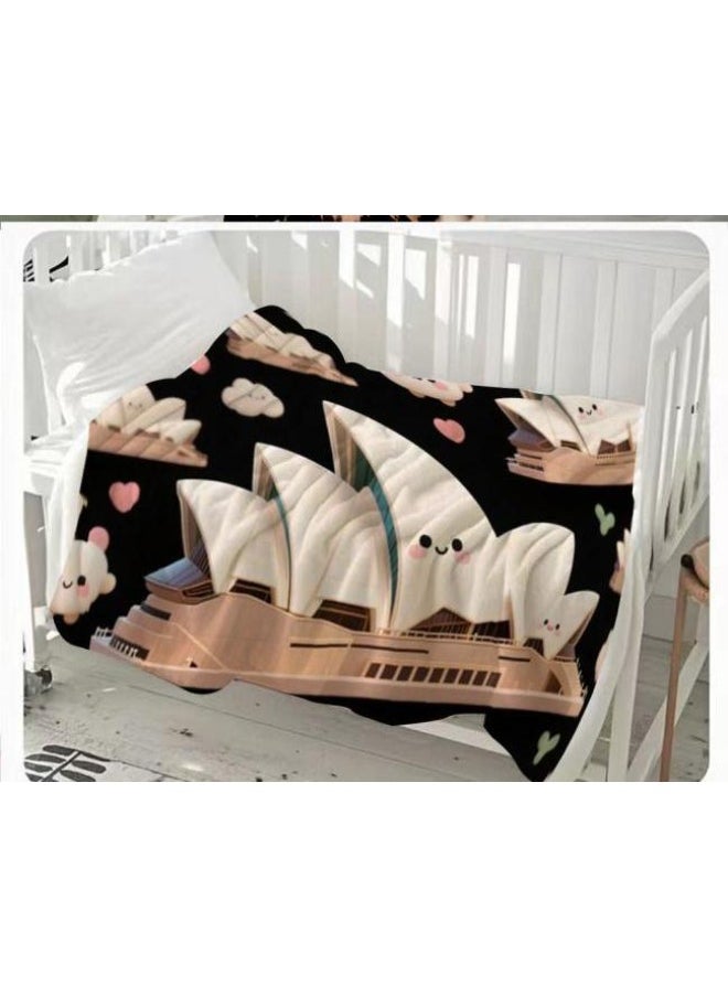 Children's or student cartoon flannel thin blanket (warm and comfortable, suitable for sleep, games) 100cm*150cm - 730
