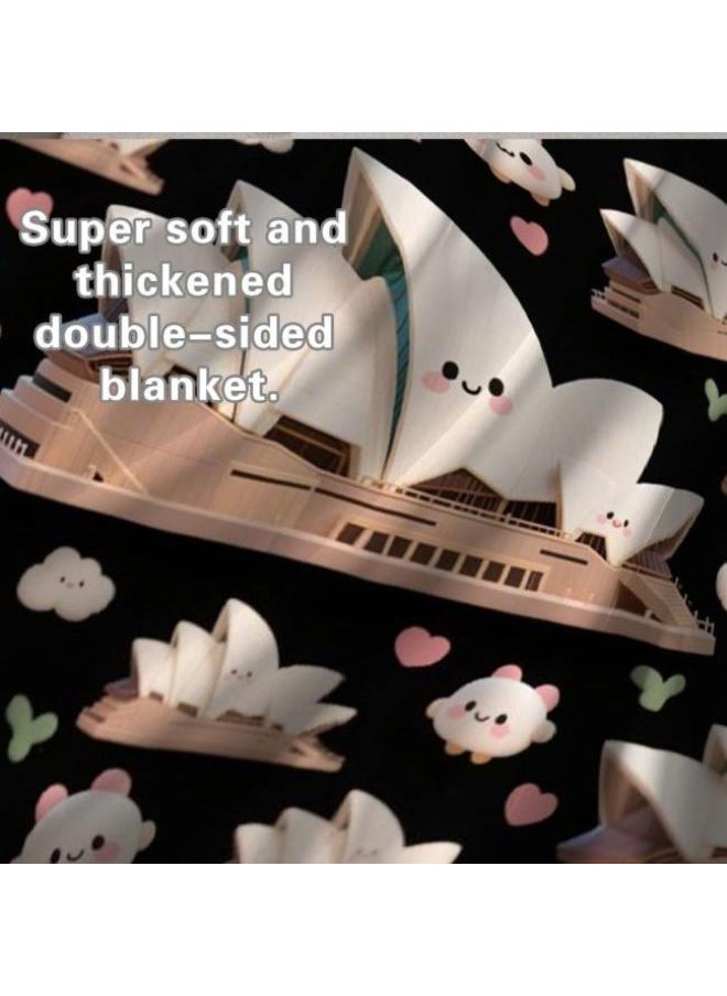 Children's or student cartoon flannel thin blanket (warm and comfortable, suitable for sleep, games) 100cm*150cm - 730
