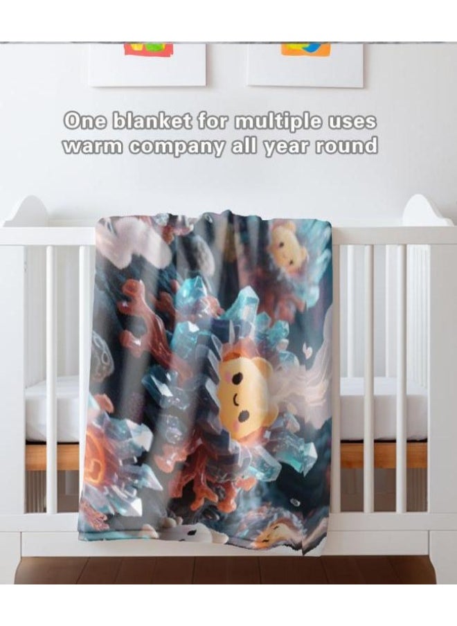 Children's or student cartoon flannel thin blanket (warm and comfortable, suitable for sleep, games) 100cm*150cm